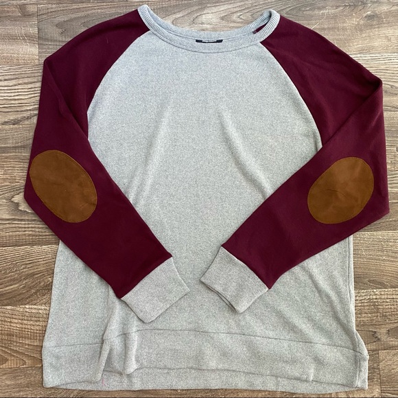 J. Peterman Other - J. Peterman Suede Elbow Patch Rugby Raglan Sweatshirt